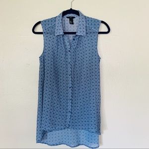 H&M | Sheer Blue Sleeveless Tunic